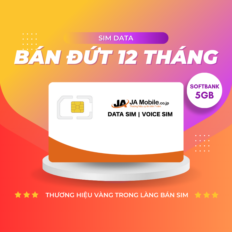 SIM Data Bán đứt 10 tháng - 5GB - Softbank